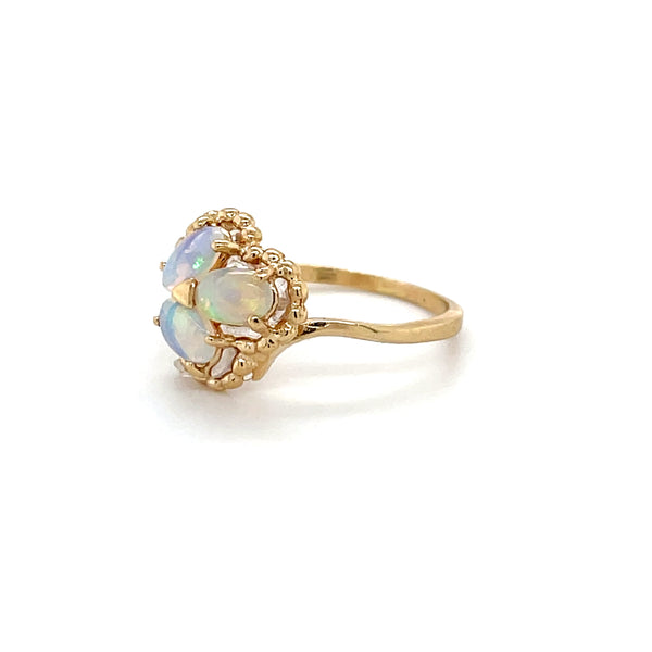 ESTATE 14KY Gold 3-Stone Opal Ring