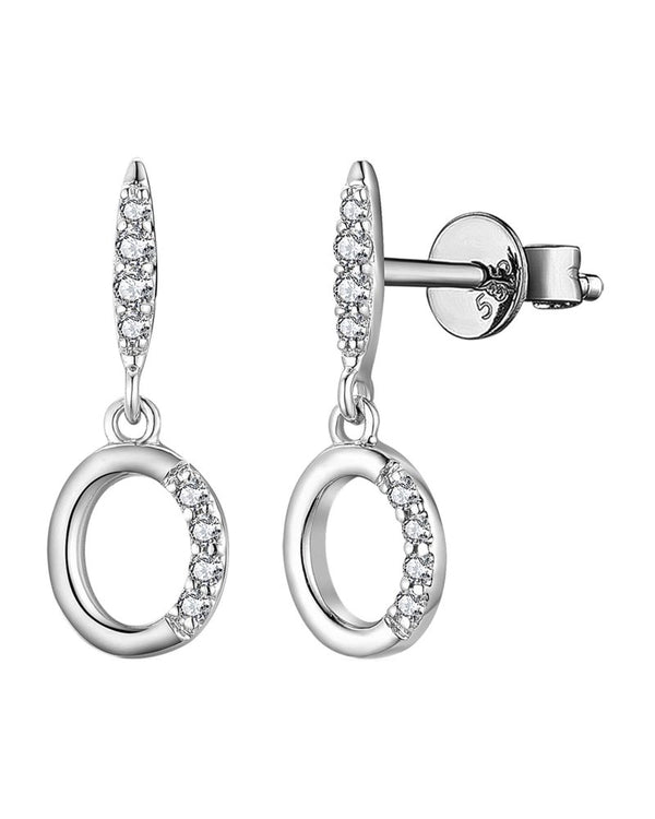 14kw Gold Oval Diamond Dangle Earrings
