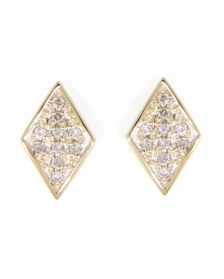 14ky Gold Diamond Shaped Pavé Earrings