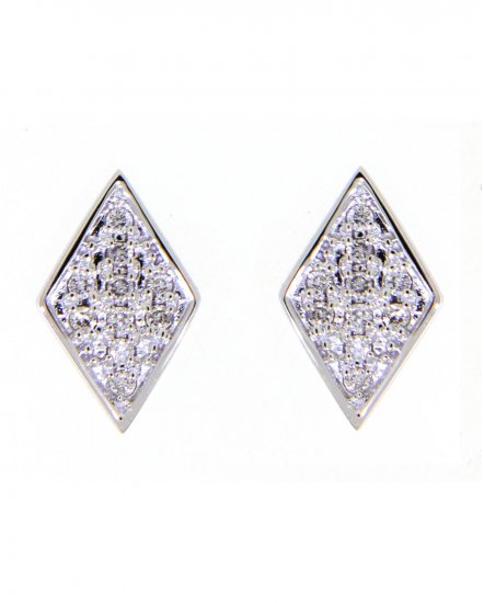 14kw Gold Diamond Shaped Pavé Earrings