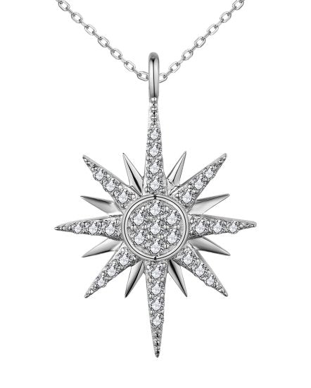 14kw Starbust Diamond Necklace