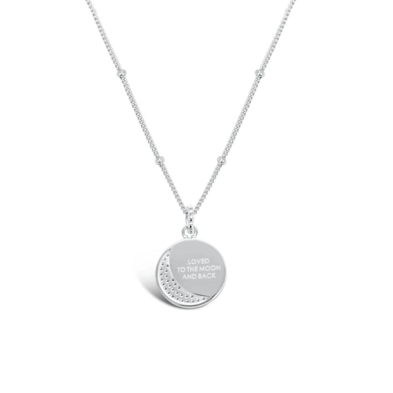 Sterling Silver Mother of Pearl and CZ Sun and Moon Necklace