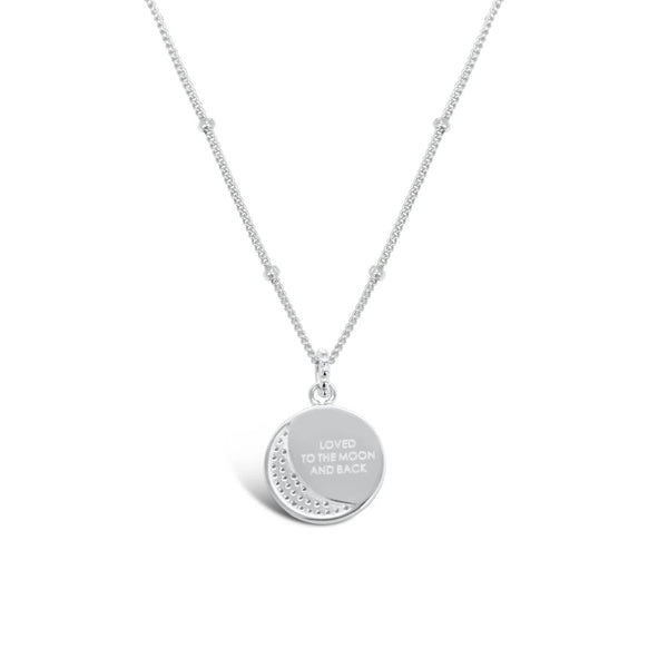 Sterling Silver Mother of Pearl and CZ Sun and Moon Necklace
