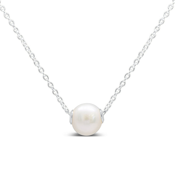 Sterling Silver Itty Bitty Pretty Wisdom Pearl Slider Necklace