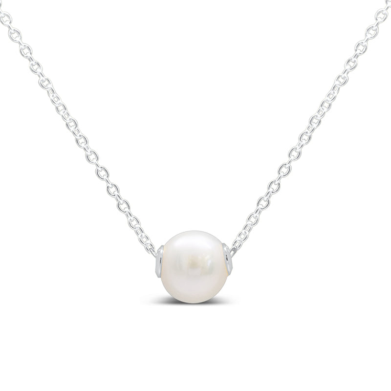 Sterling Silver Itty Bitty Pretty Wisdom Pearl Slider Necklace