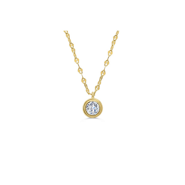Gold Plated Sterling Silver Mirror Mirror Stepped CZ Bezel Necklace