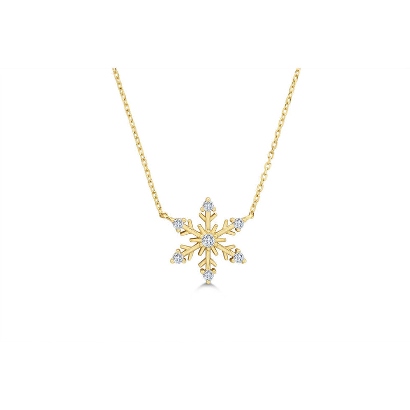 Gold Plated Sterling Silver Snowflake Necklace
