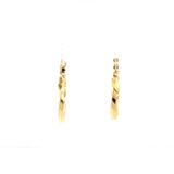 14K Yellow Gold Twist Tube Hoop Earrings