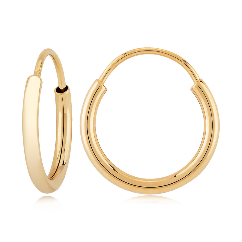 14ky Gold Endless Hoop Earrings