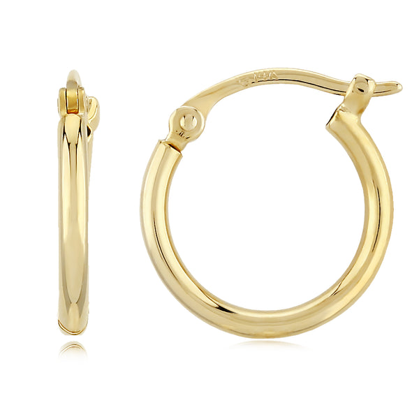 14ky Gold Tube Hoop Earrings