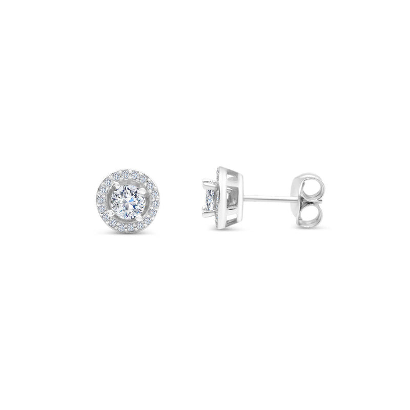 Sterling Silver Clear CZ Stud Earrings