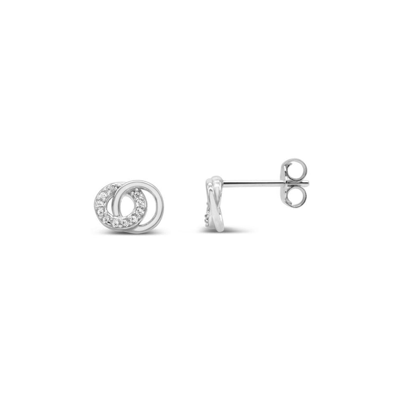 Sterling Silver Connected Circle Earrings