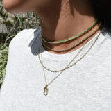 14k Yellow Gold 18 Inch Round Bezel Diamond Necklace