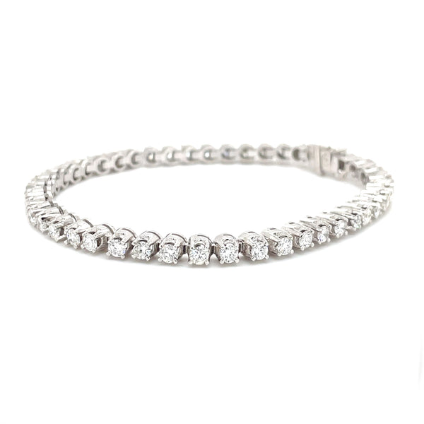 ESTATE 14K/18KW Gold 4cttw Diamond In-Line Bracelet