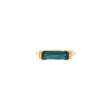 14k Yellow Gold London Blue Topaz and Diamond Accent Ring