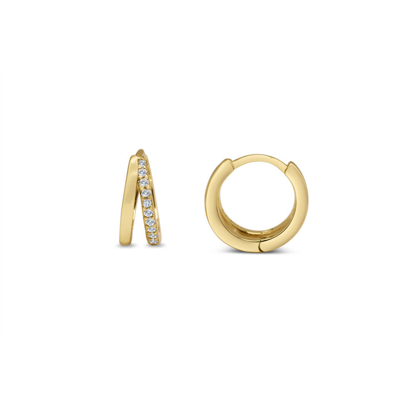 Gold Plated Sterling Silver Double Hoop Earrings