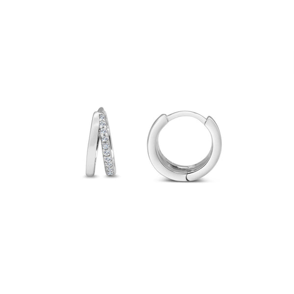 Sterling Silver Double Hoop Earrings