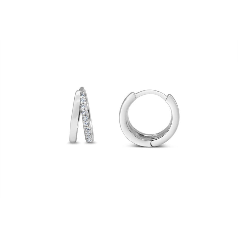 Sterling Silver Double Hoop Earrings