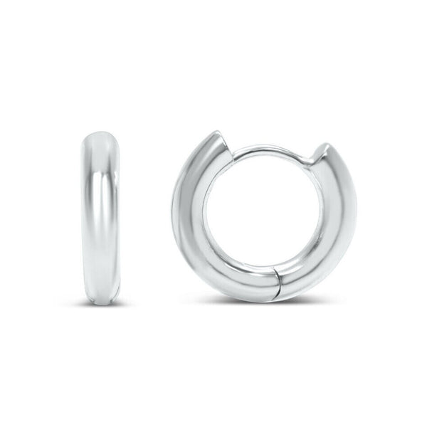 Sterling Silver Totally Tubular Huggie Hoops