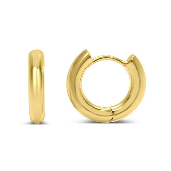 Gold Plated Sterling Silver Totally Tubular Huggie Hoops