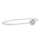 14k White Gold Flexible Diamond Bangle Bracelet