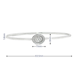 14k White Gold Flexible Diamond Bangle Bracelet