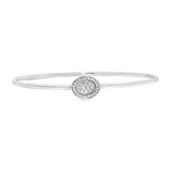 14k White Gold Flexible Diamond Bangle Bracelet