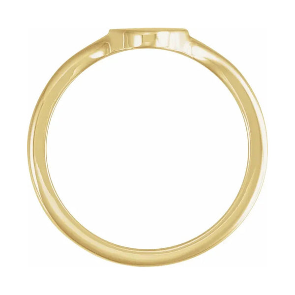 10K Yellow Gold Oval Top Signet Ring
