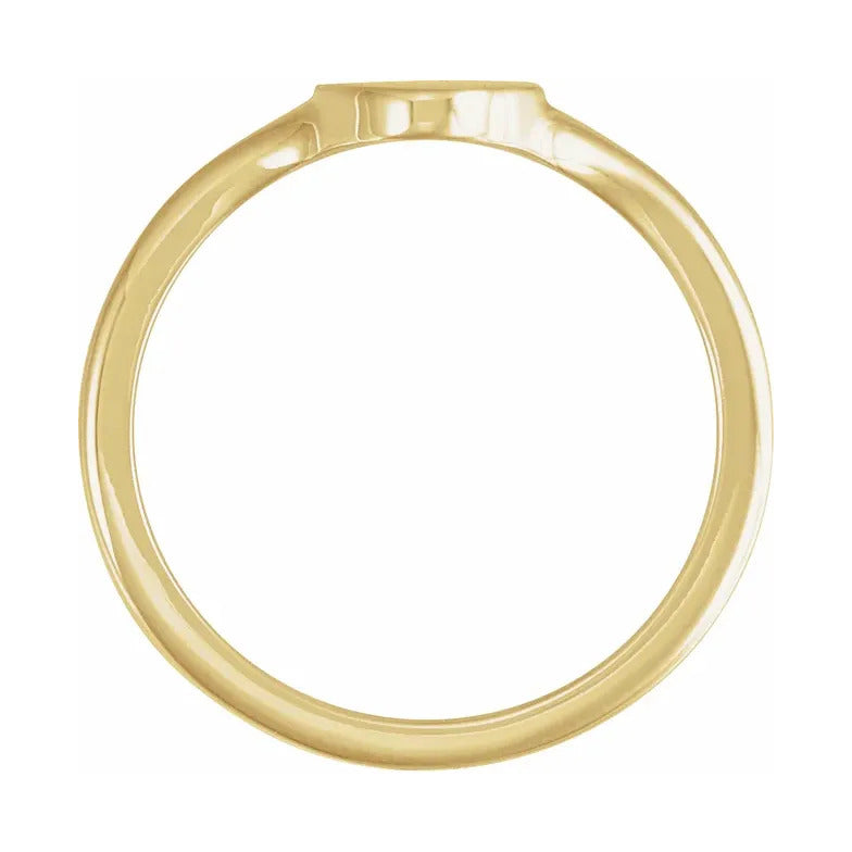 10K Yellow Gold Oval Top Signet Ring