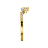 14ky Gold Cluster Diamond Contour Band
