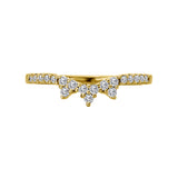 14ky Gold Cluster Diamond Contour Band
