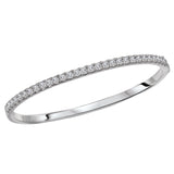10K White Gold Hinged Diamond Bangle Bracelet