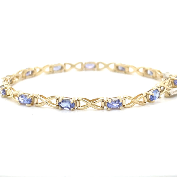 Estate 14K Yellow Gold Tanzanite Link Bracelet – 3.25ctw