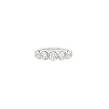 14k White Gold Five Stone Round Diamond Band