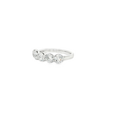 14k White Gold Five Stone Round Diamond Band
