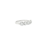 14k White Gold Five Stone Round Diamond Band
