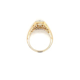 Estate 14K Yellow Gold Vintage-Inspired Filigree Ring with Diamond Accent