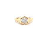 Estate 14K Yellow Gold Vintage-Inspired Filigree Ring with Diamond Accent