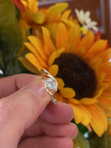 10ky Gold Bypass Diamond Accented Aquamarine Ring