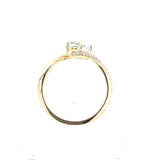 10ky Gold Bypass Diamond Accented Aquamarine Ring