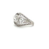 Estate Platinum Diamond Filigree Ring