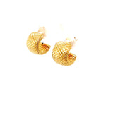 14K Yellow Gold Faceted Band Huggie Hoop Earrings