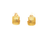 14K Yellow Gold Faceted Band Huggie Hoop Earrings