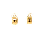14K Yellow Gold Plain Band Huggie Hoop Earrings