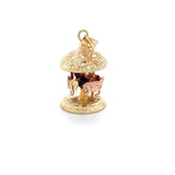 Estate 14K Tri-Color Gold Mechanical Carousel Charm/Pendant