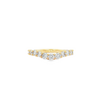 14k Yellow Gold Round Diamond Contour Band