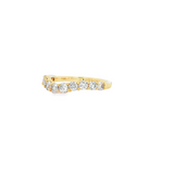 14k Yellow Gold Round Diamond Contour Band