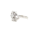 ESTATE 18K WHITE GOLD FREE FORM RING WITH.15CTW DIAMONDS