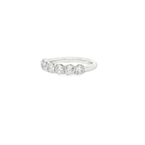 14k White Gold Round Diamond Tulip Style Band