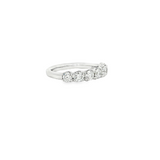 14k White Gold Round Diamond Tulip Style Band